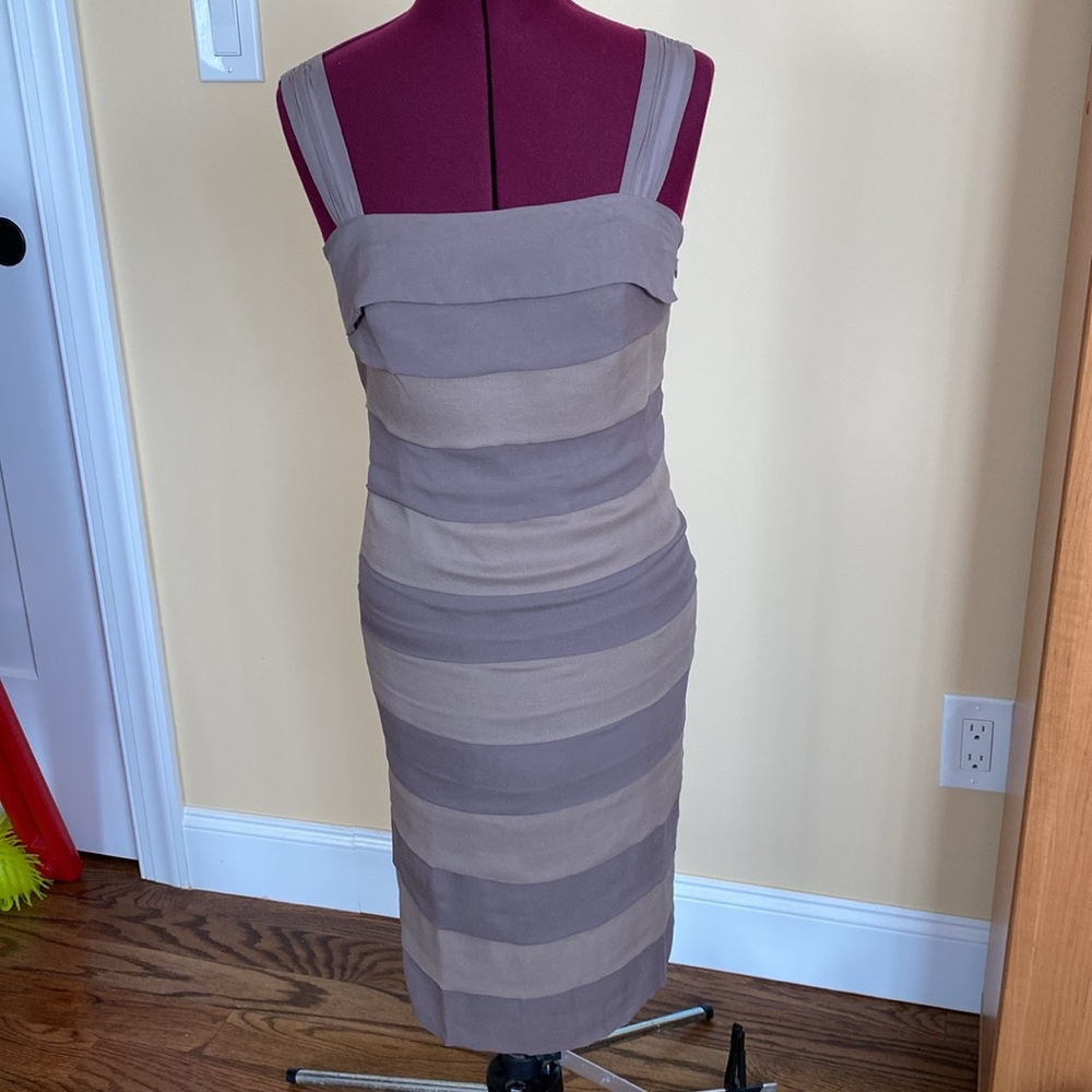 BODEN 100% SILK SLEEVELESS TWO-TONE TIERED COCKTAIL PARTY DRESS - US 4, NEW